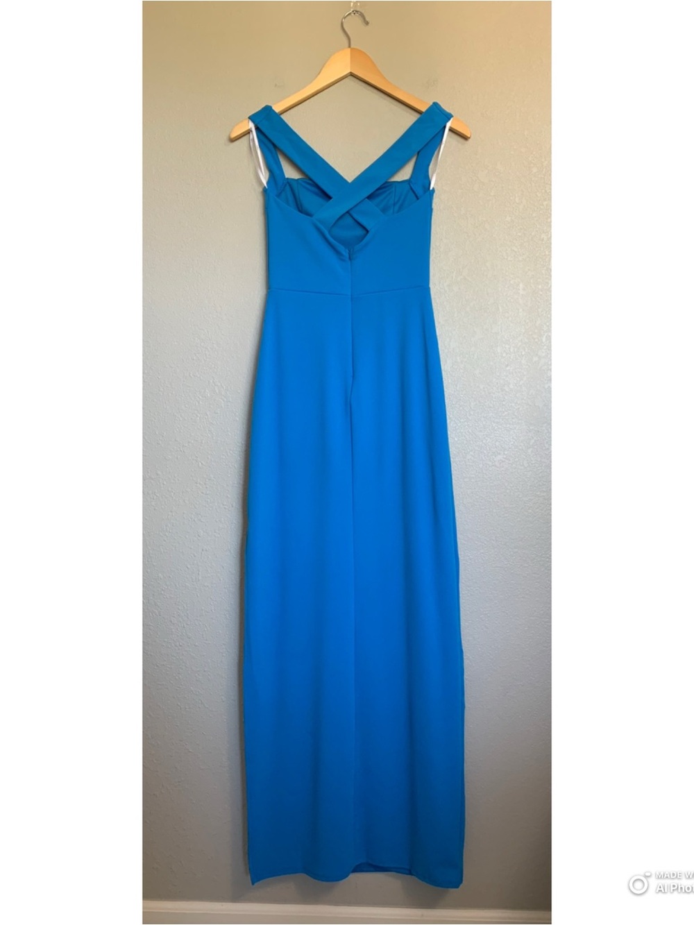 Lulus Small Glamorous Dedication Blue Sleeveless Column Maxi Dress NWT - Picture 7 of 14